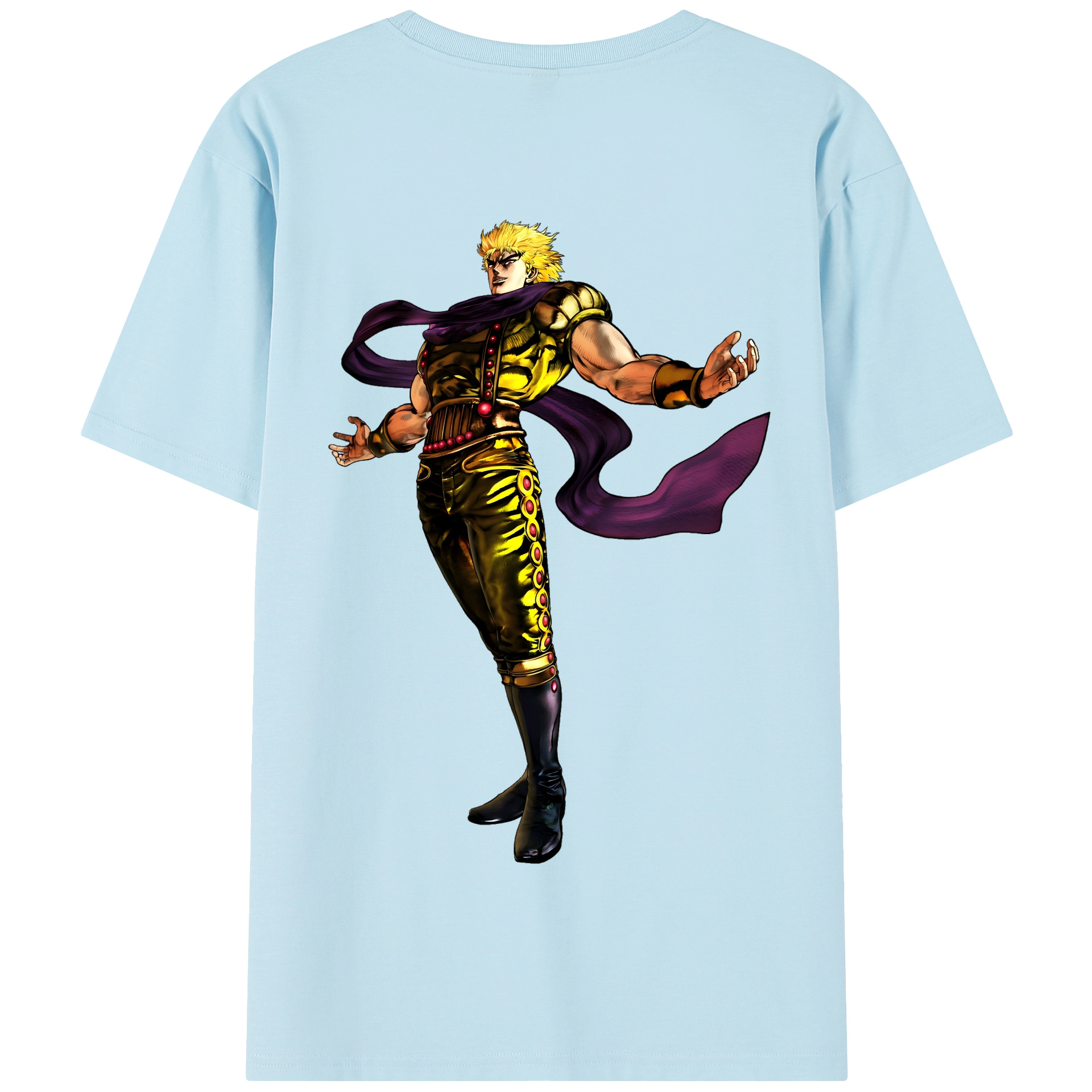 （画像用） ジョジョの奇妙な冒険 ディオ?ブランドー JoJo's Bizarre Adventure Dio Brando 綿100％半袖Tシャツ（背面プリント）